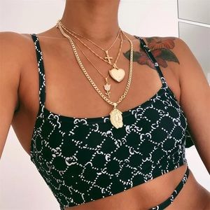 Boho Multilayer Cross Flower Necklace